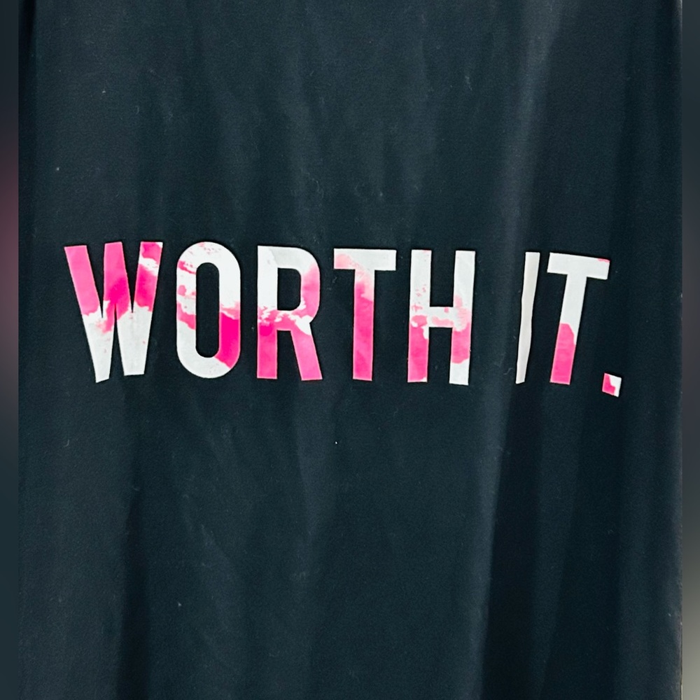 Black Work Out Tank Top with Pink & White Tie Dye Accents - Picture 3 of 4